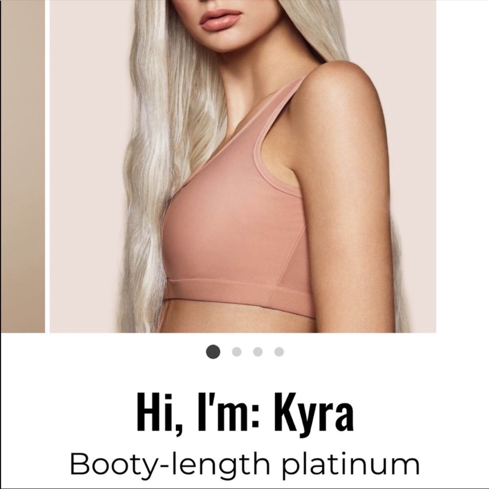 Booty length platinum blonde with brown root wig